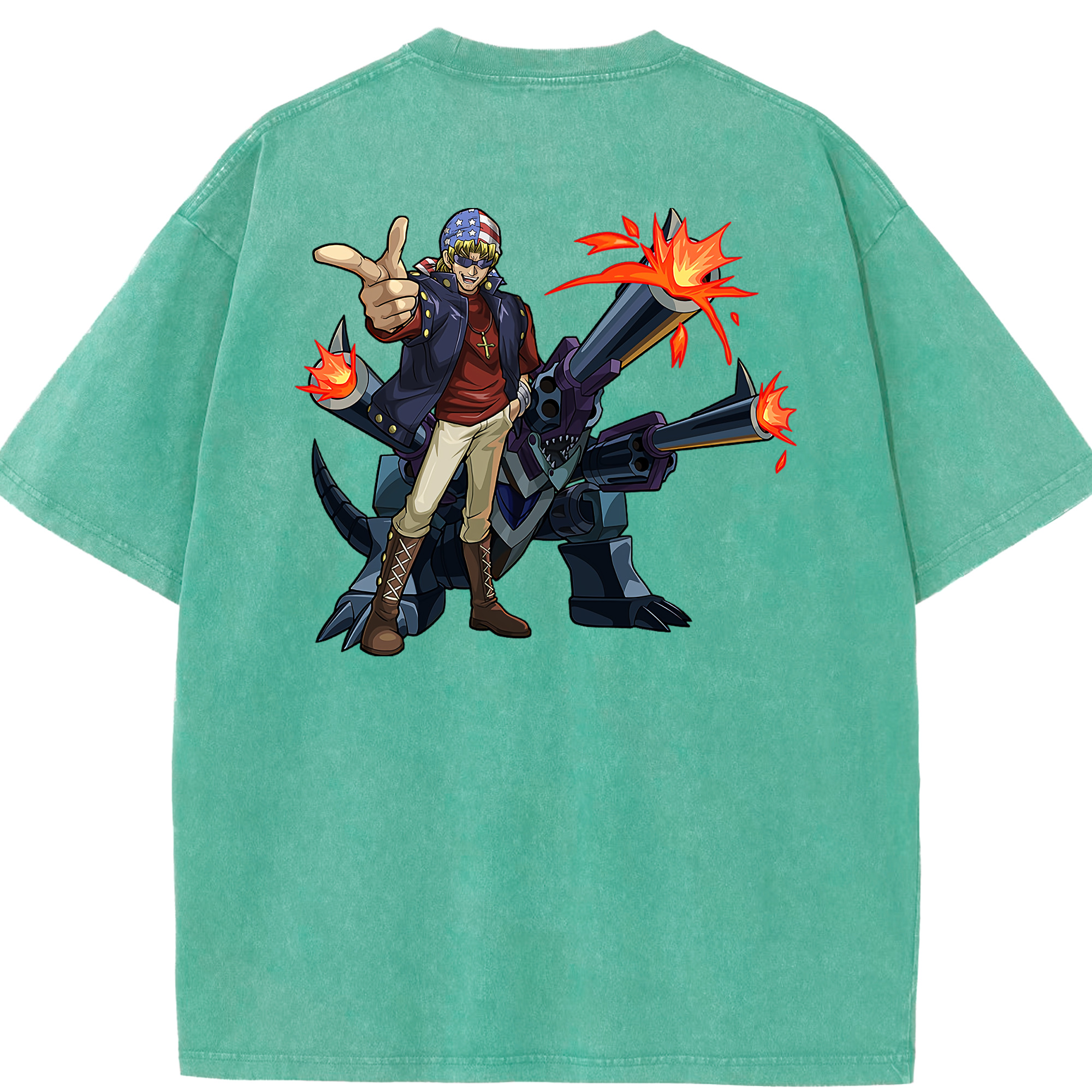 （画像用） 遊☆戯☆王 Yu-Gi-Oh! 綿100% ヴィンテージ風 半袖Tシャツ（背面プリント）